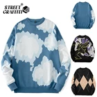 Фирменный мужской хлопковый свитер в стиле Харадзюку S.T.G, зимняя одежда, модный вязаный женский пуловер, свитер 2021, мужские джемперы