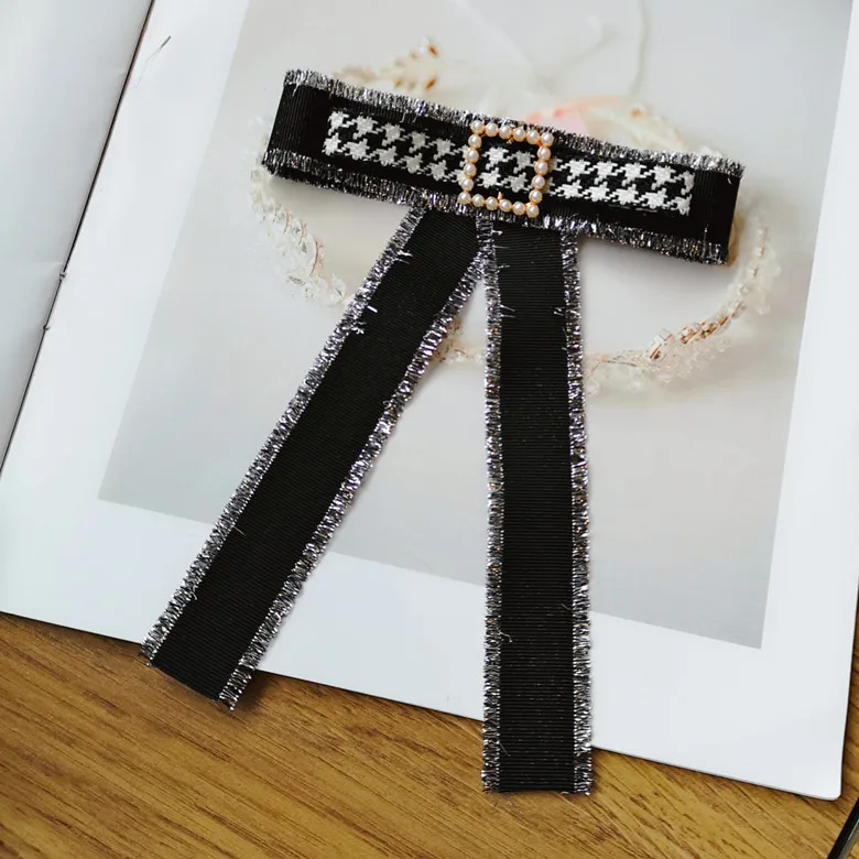 

Fashion style decoration girl tassel brooch bow tie fabric student uniform clothing flight attendant bank tie accessories