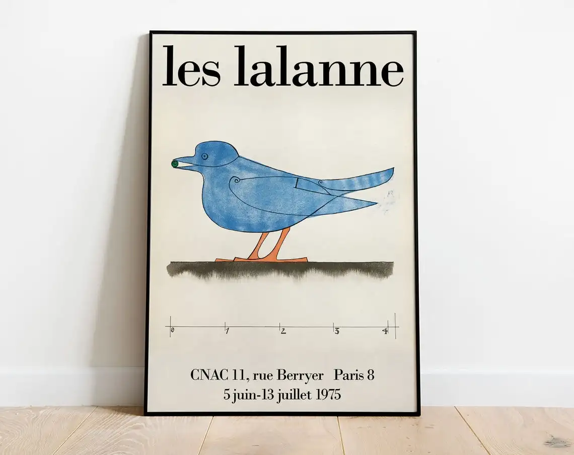 

Canvas Hd Prints Les Lalanne Poster Wall Art Blue Bird Home Decoration Painting Modular Vintage Pictures for Living Room Decor