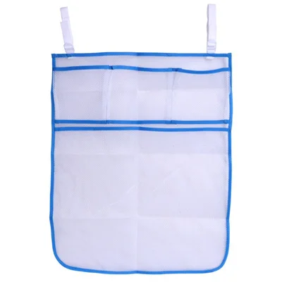 blue 50*60 см сетчатая ткань детская кровать висячая сумка для хранения кроватки Органайзер игрушка подгузник карман для постельное для колыбели - Цвет: blue
