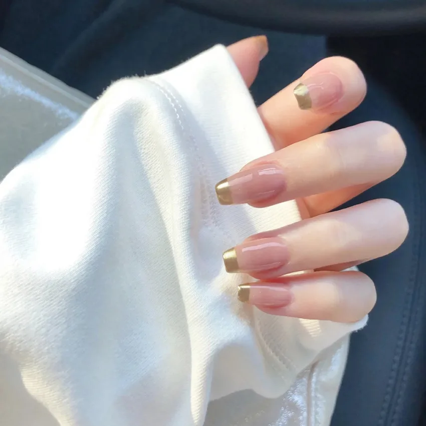 

New Fashion Pink Phnom Penh French Fake Nails Artificial Nails Professional Manicure Supplies Tools Fake Nails
