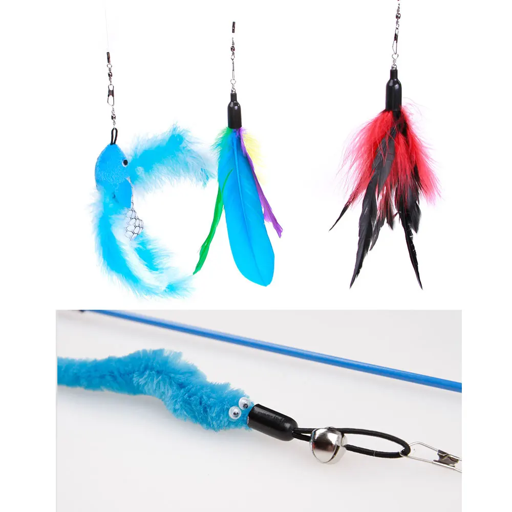 1 шт. кошка перо игрушки Дразнилка для кошки Выдвижной Поводок занятий спортом