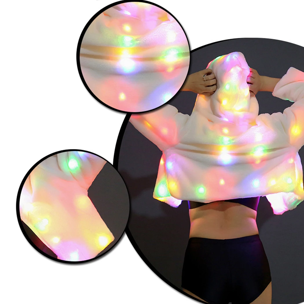 Рождественские светодиодные лампы светящееся пальто Женская барная Куртка