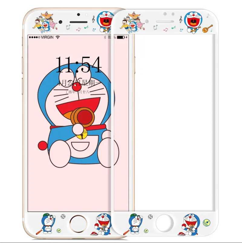 1 шт. 3D углеродного волокна мультфильм Doraemon Забавный узор закаленная Защитная