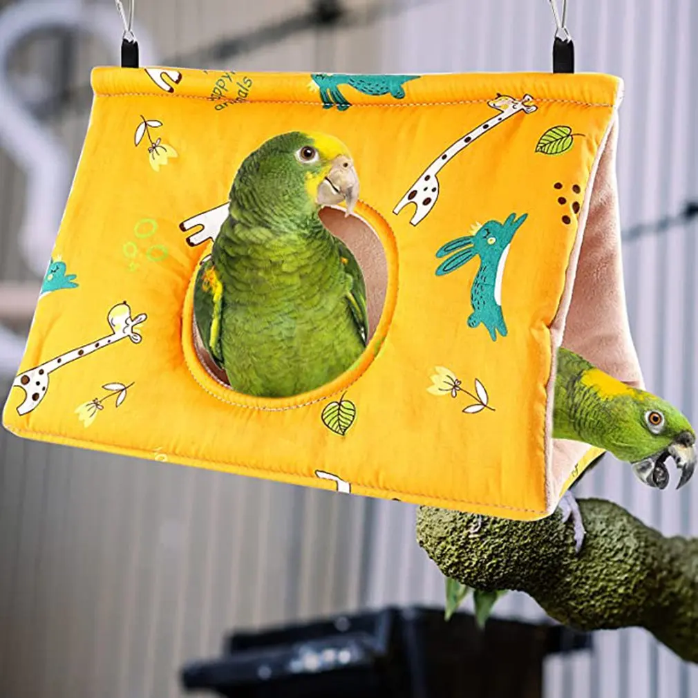 

Winter Warm Bird Nest House Hanging Hammock Velvet Shed Hut Cage Plush Fluffy Birds Hideaway Sleeping Bed For Parrot Parakeet