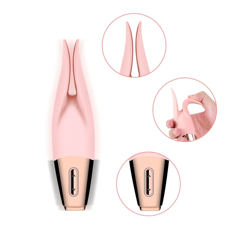 10 режимов вибратор силиконовый прыжки яиц язык Вибратор с зажимом соска клип AV