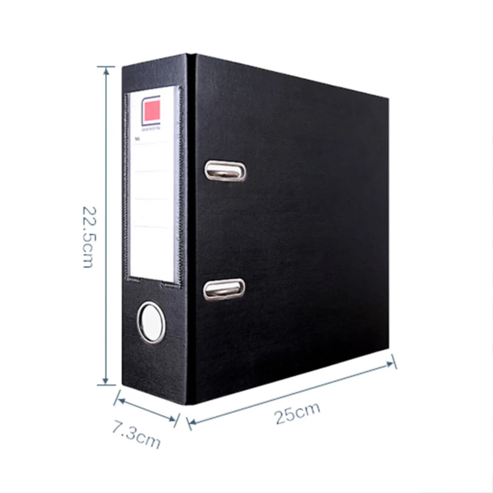 

22.5x25cm A5 Size Lever Arch File Folders with Clip and Finger Grip Hole (Black)