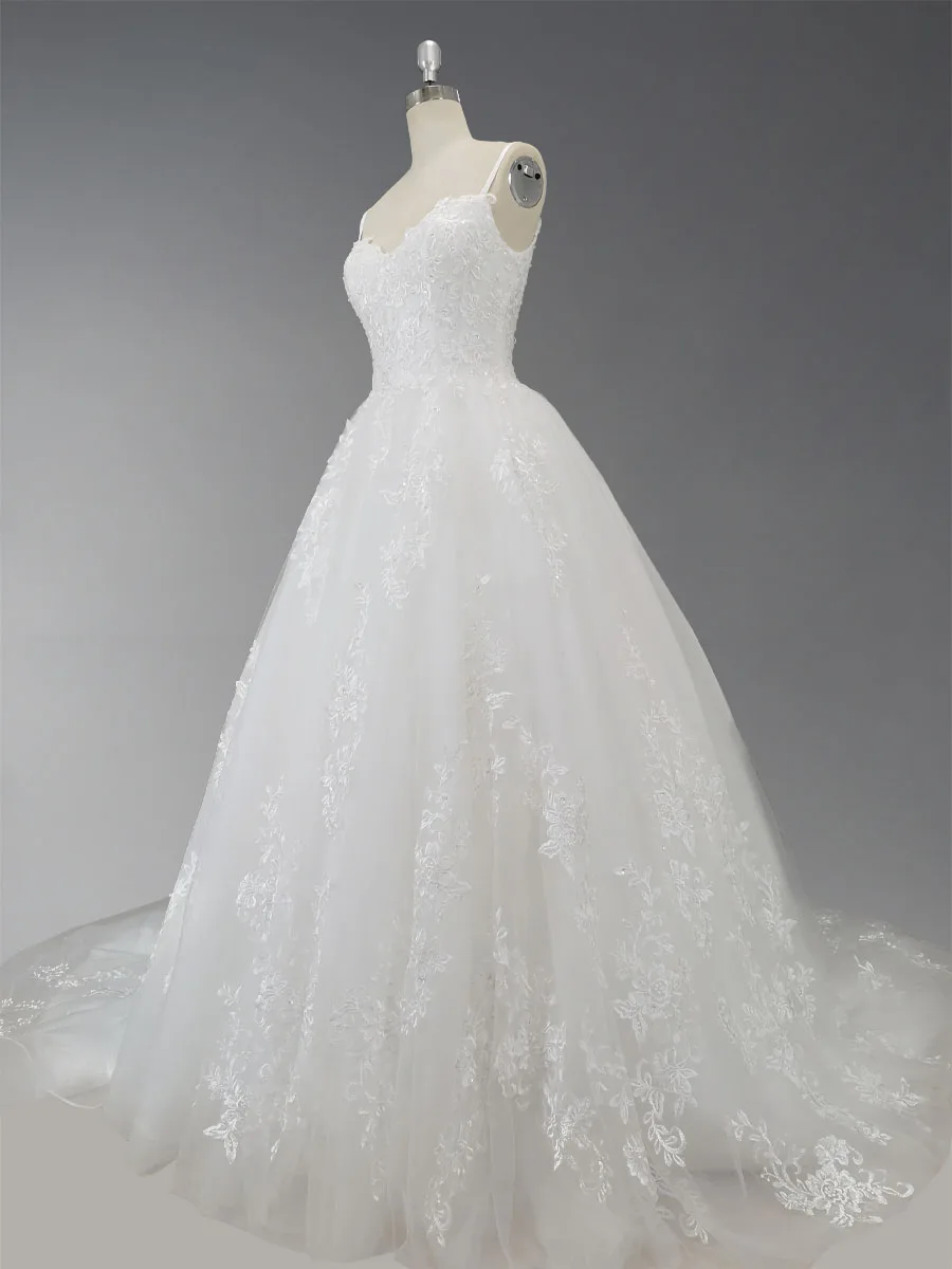 Бальное платье Спагетти ремни суд Поезд шифон свадебное с аппликацией| |