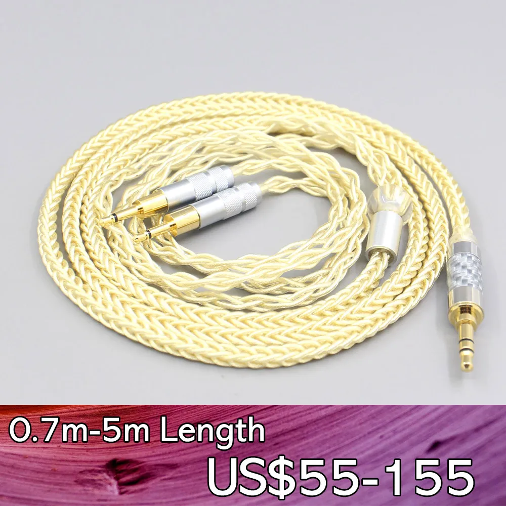 LN007619 8 Core Gold Plated + Palladium Silver OCC Alloy Cable For Sennheiser HD700 Headphone Earphone 6.5mm XLR 4.4mm