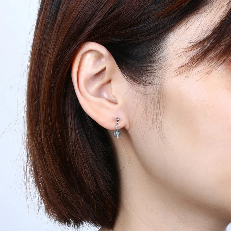 

New Arrival 6mm Round Ball Labradorite Stud Earrings Silver Color Natural Gems Stone Stud Earrings for Women as Gifts WX1707