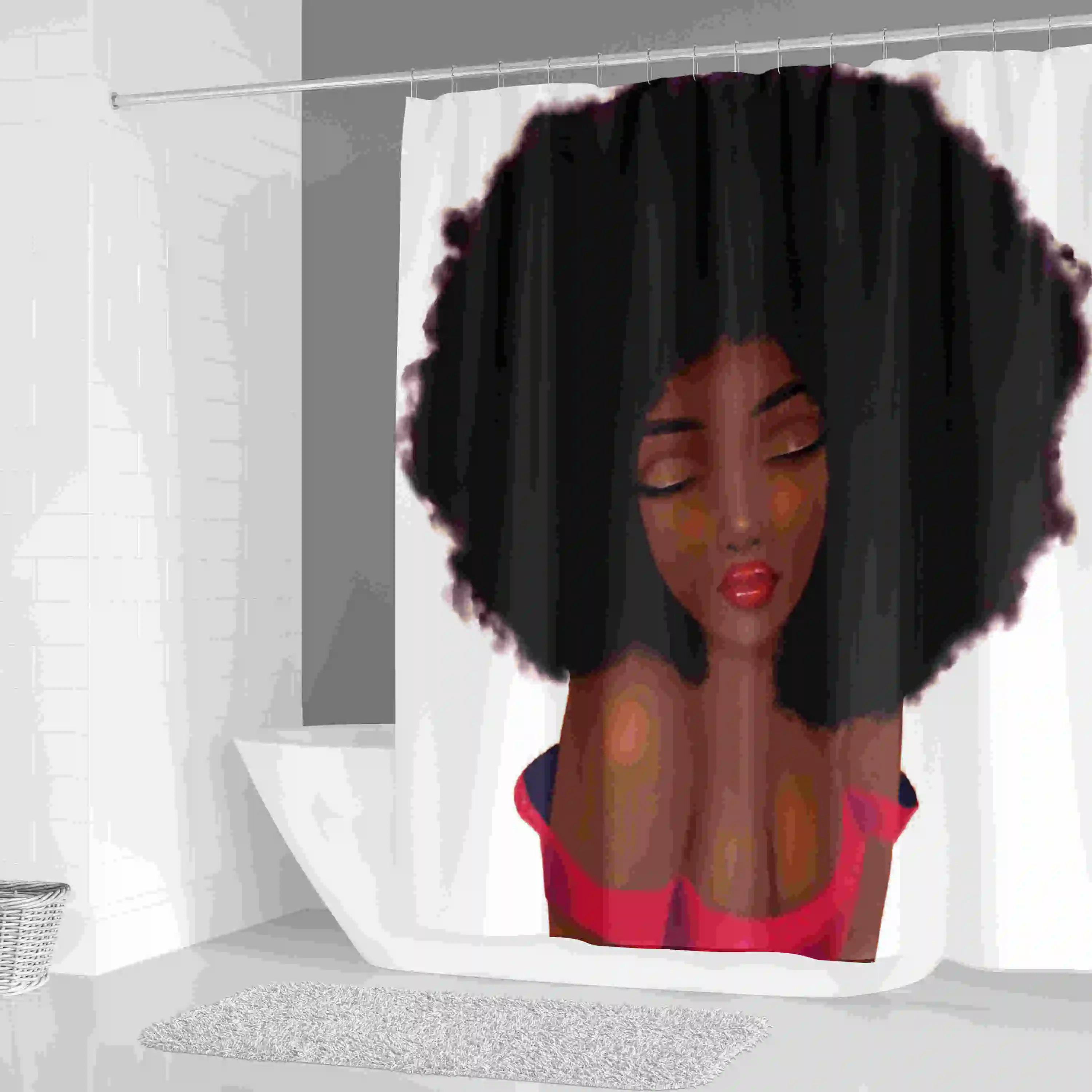 Африканская американская девушка с короной занавеска для душа африканская