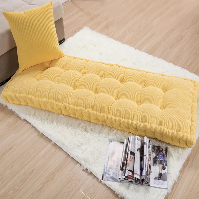 New Long Thick Cushion Home Office Decoration Long Cushion Solid Color Tatami Cushion Customizable Floor Cushion Free shipping