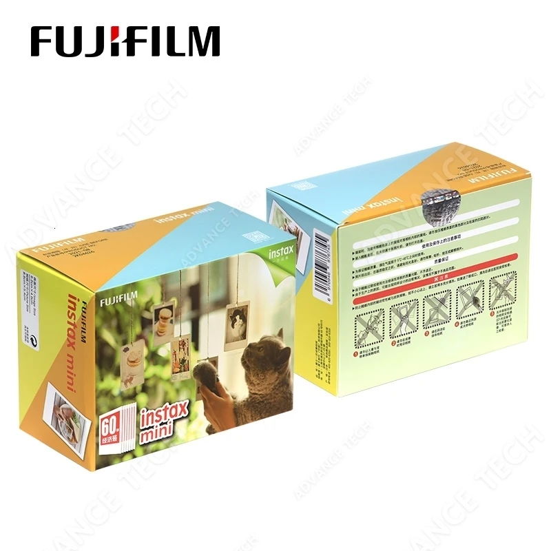 Оригинальный 60 листов Fujifilm Instax mini 9 фильмы белый край 3 дюймов для Фотоаппарат