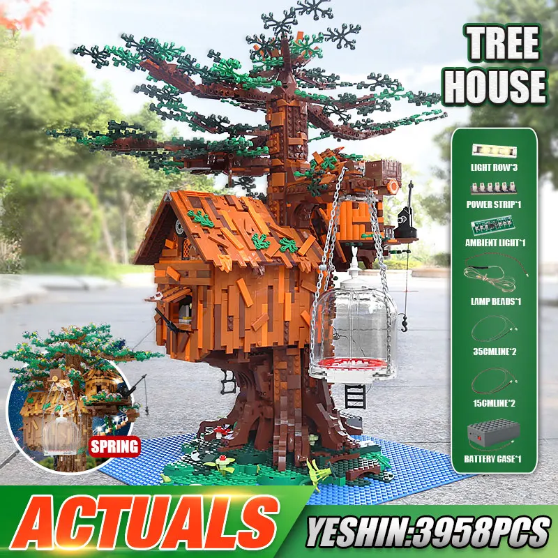 

MOULD KING 16033 Idea Series Streetview Building Blocks Treehouse Compatible with Maple Leaf Assembly Bricks Kids Toy DIY Gifts