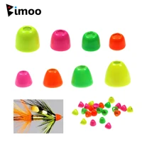 bimoo 20pcs fluorescent brass cone head beads streamers leeches baitfish tube flies tying material green orange pink yellow