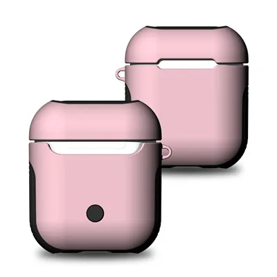 Симпатичный мини Резиновый беспроводной Чехол для наушников для Apple Airpods 2 зарядных наушников Защитный чехол для Airpods port - Цвет: Розовый