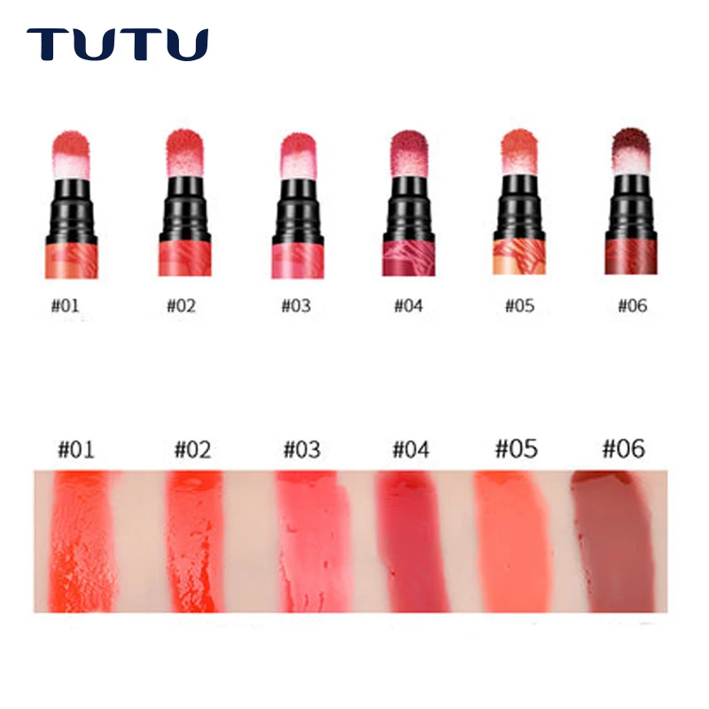 Брендовая Косметическая Подушка с рисунком губ ручка глазурью 6 цветов блеск для