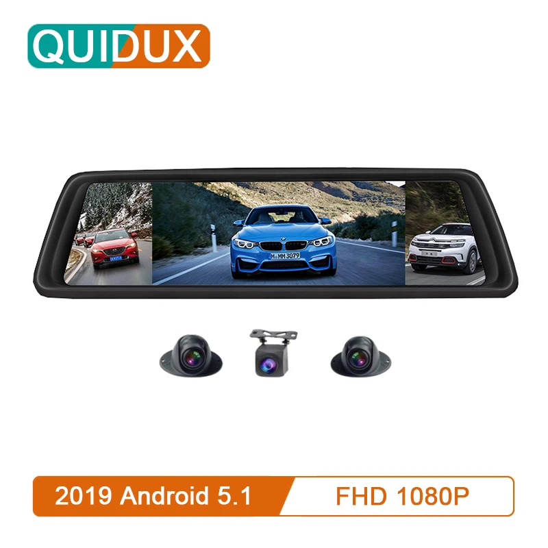 QUIDUX 4 канальные камеры Автомобильные видеорегистраторы 360 градусов 4G ADAS 10 &quotAndroid