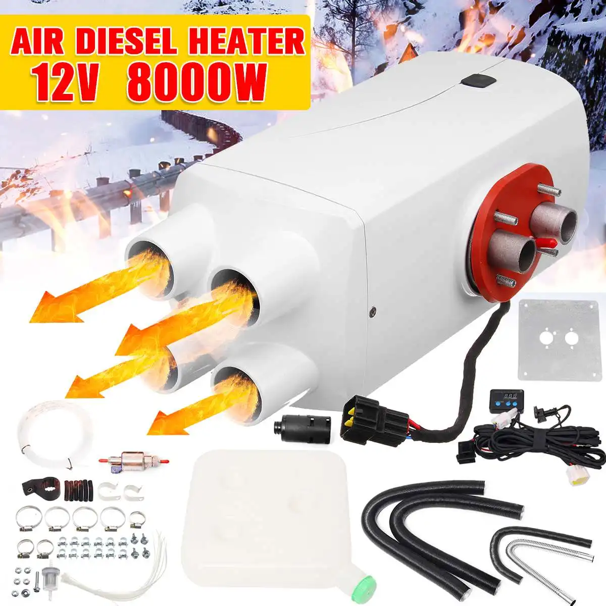 

Big Sales 8000W Car Heater 12V/24V Air Diesels Heater Parking Heater Technology LCD Monitor For RV Motorhome Trucks Boats