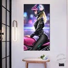 DVA езда на мотоцикле HD Печать холст картина Overwatch игра плакат холст искусство стены для гостиной  Декор для игровой комнаты