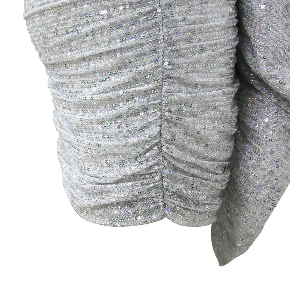 Новинка 2019 модное серебряное летнее сексуальное женское короткое Бандажное