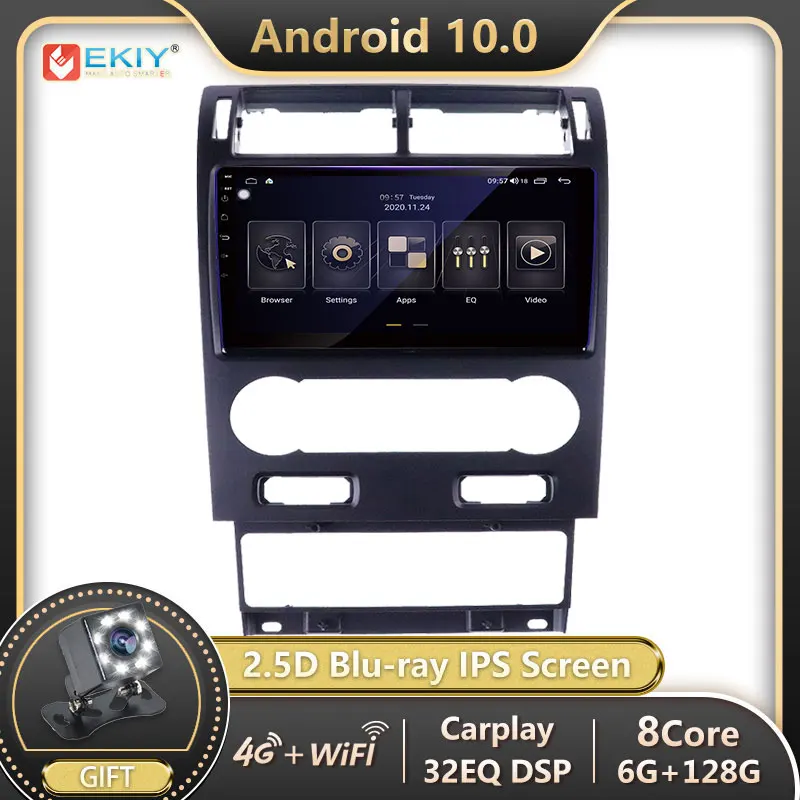 EKIY Blu-Ray IPS DSP 6G 128G для Ford Mondeo 3 2000-2007 Android 10 автомобильное радио Mutimedia плеер навигация