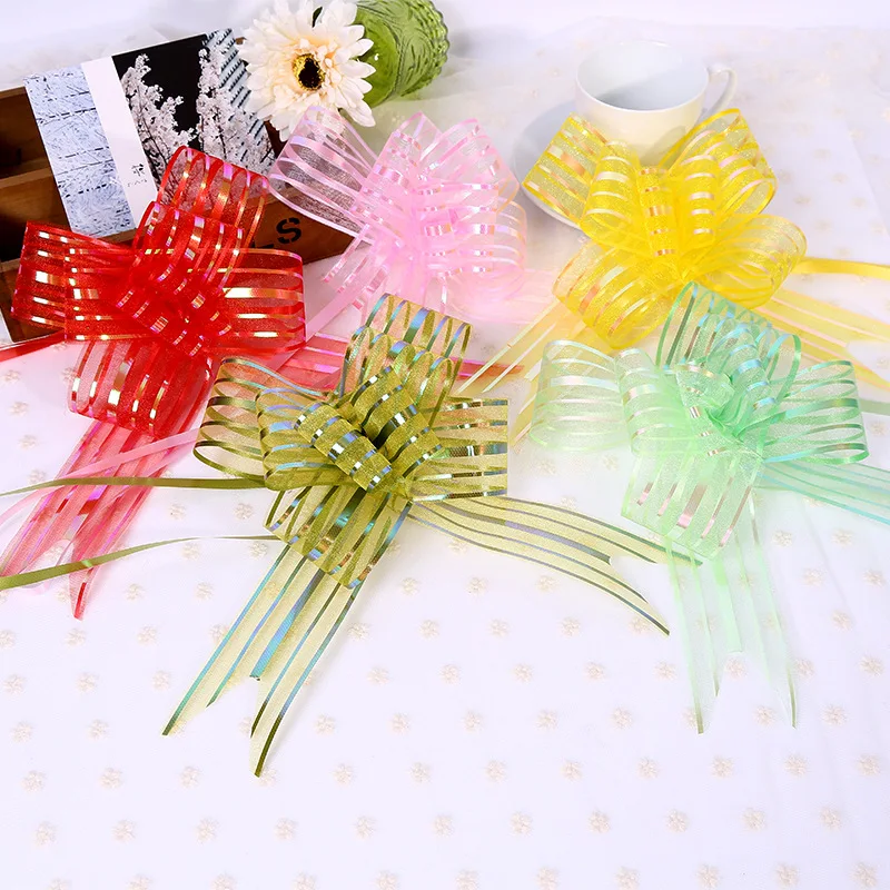 

100pcs 1.8/3/5cm Christmas Pull Bows Ribbons Christmas Tree Decorations for Home Christmas Gift Bows for Crafting DIY