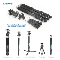 cavix pt 284x2c carbon fiber tripod monopod table top tripod with ball head multi function 3 in 1 kit
