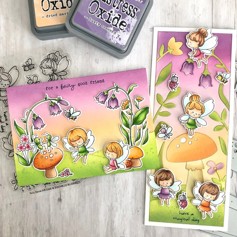 

JC Metal Cutting Dies and Rubber Stamps Flower Fairy Mushroom for Scrapbooking Craft Die Cut Stencil Card Make Album Sheet Decor