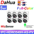 IP-камера Dahua 5 МП, полноцветная WizSense IPC-HDW3549H-AS-PV, цветная Vu, встроенный микрофон, динамик, камера видеонаблюдения CCTV, домашняя камера наблюдения