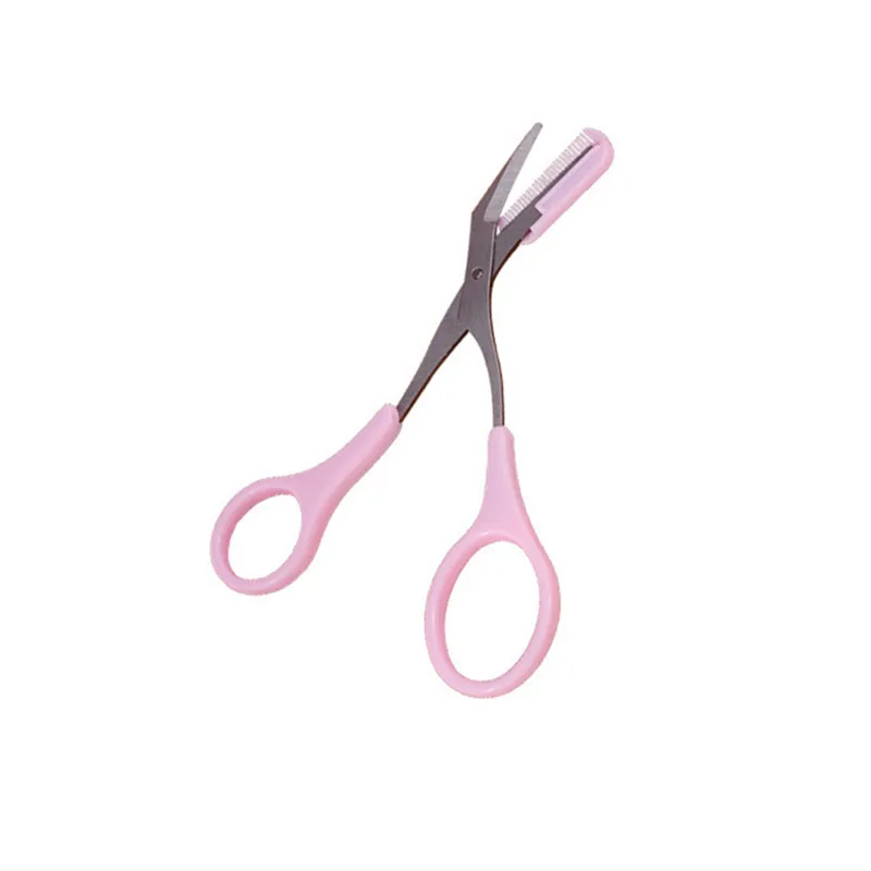 Кисточки для макияжа Розовые ножницы стрижки бровей с расческой Свадебные