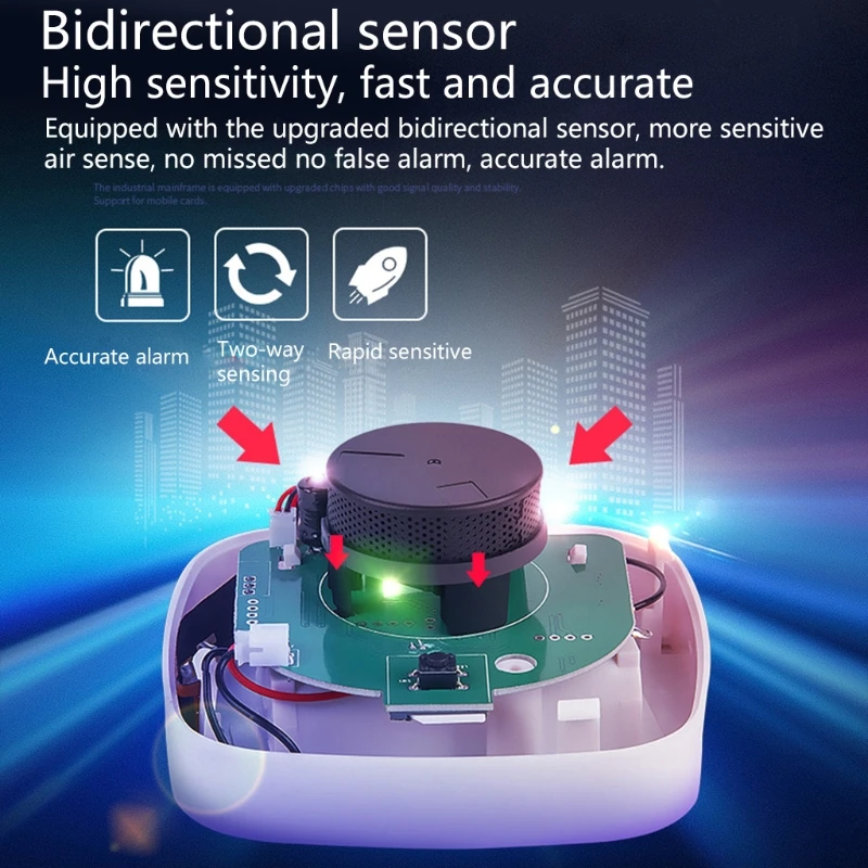 

Smart Fire Alarm Progressive Sound Photoelectric Smoke Sensor Remote Linkage APP