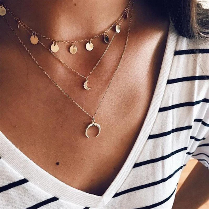 

Sterling silver Delicate pendant Necklace Curved crescent moon necklace Gold women Necklace ladies Jewelry Birthday Gift A30