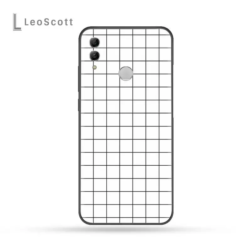 

Black and white checkerboard Phone Case For Huawei Honor 7C 7A 8X 8A 9 10 10i Lite 20 NOVA 3i 3e