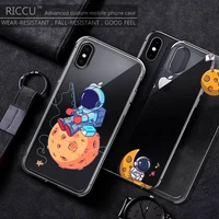 cute cartoon space astronaut phone case for iphone 11 12 pro max x xs xr 7 8 7plus 8plus 6s se soft silicone case cover