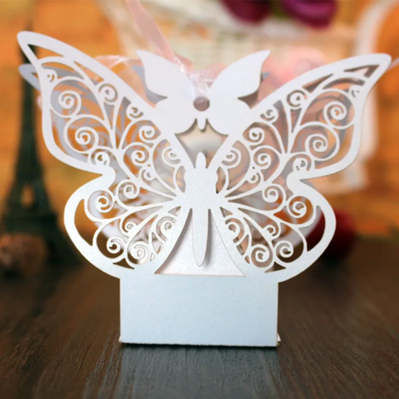 Коробка для сладостей с бабочкой креативная вырезами конфета подарок