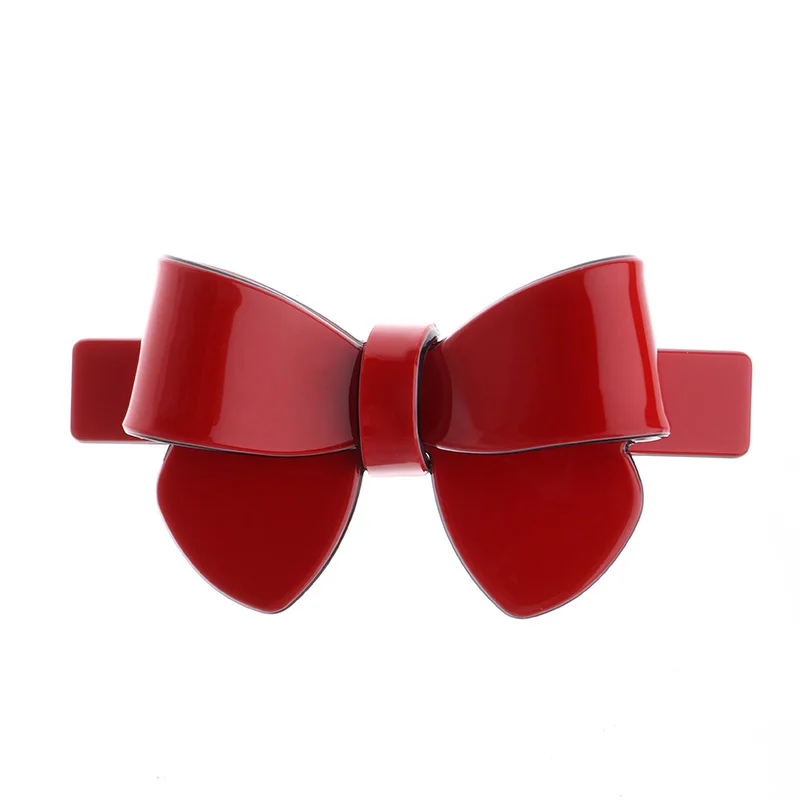 

8cm high end bow knot ribbon solid acrylic color large korean barrettes clips accessories for women girls