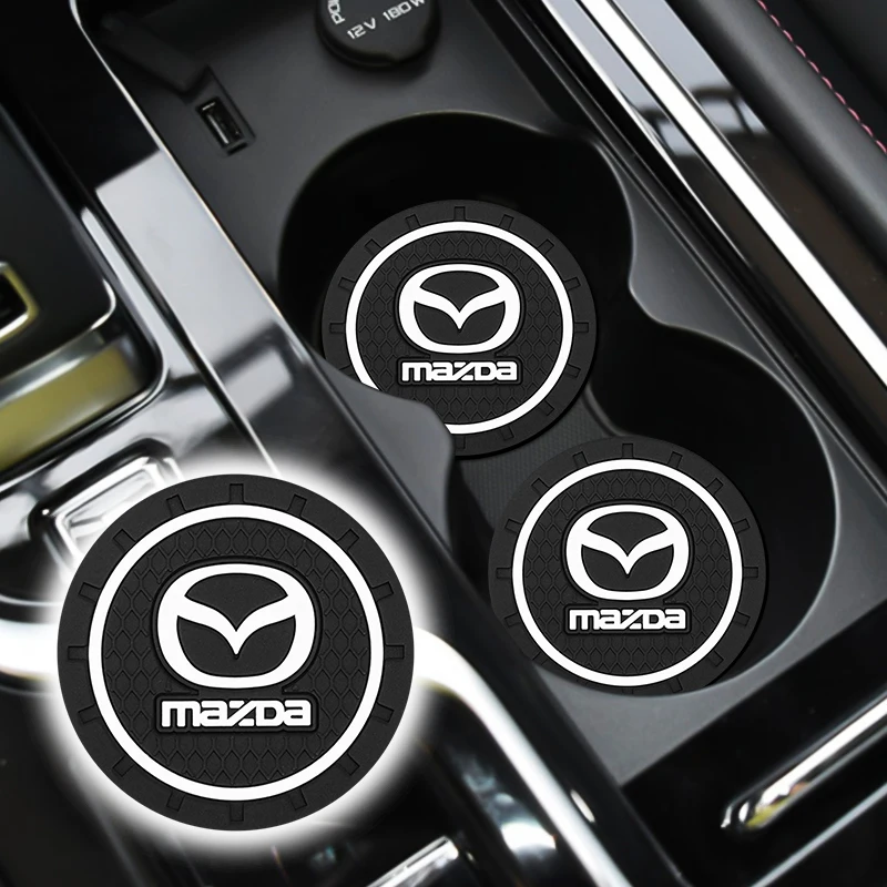 

2pcs Car Coasters Drink Bottle Holder Anti-slip Mat Water Cup Silica Gel Pad Auto Accessories For Benz Mazda Atenza Axela Demio