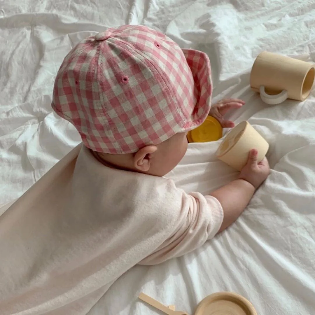 

New Kids Plaid Hat Children Snapback Caps Baseball Cap Peaked Cap Spring Summer Hip Hop Boy Girl Baby Hats For 1-6T