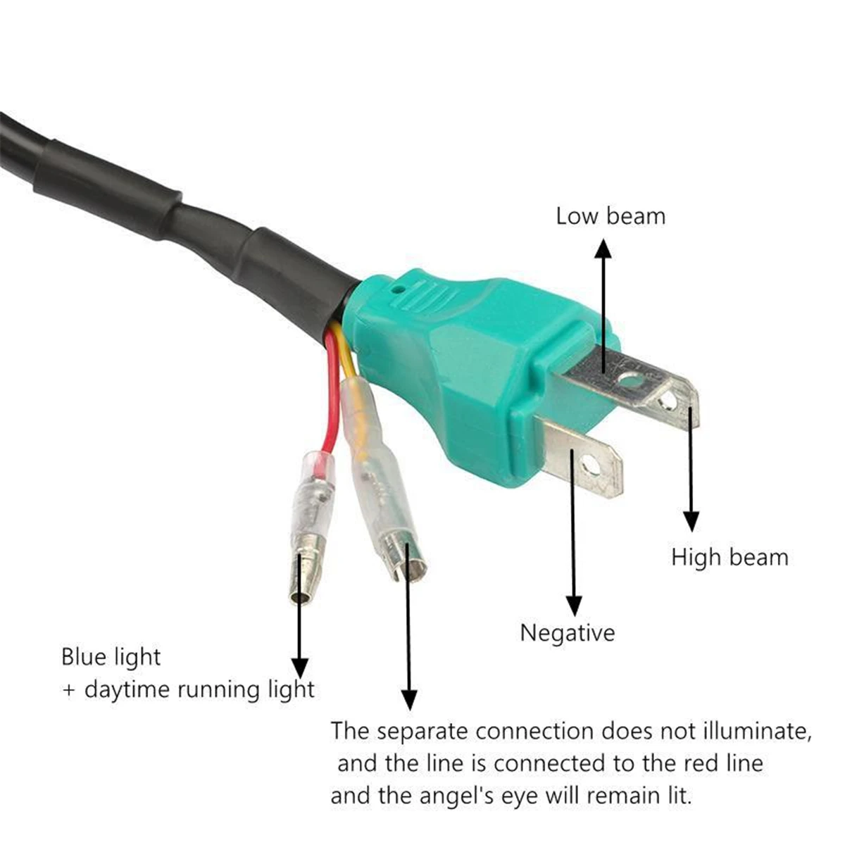 

7 Inch H4 LED Headlight Hi/Low Beam Halo Angle Eyes DRL Headlamp 3000LM/6500LM For Jeep Wrangler TJ Universal
