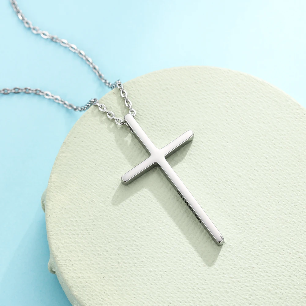 316L кулон из нержавеющей стали крест ожерелье для мужчин женщин выгравированные