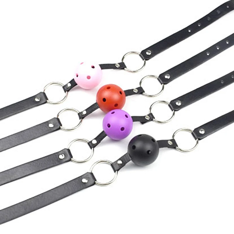 Шлейка с открытым ртом и мячиком фиксация оральной фиксации кожаные эротические