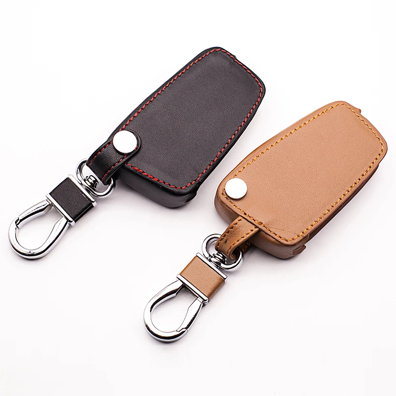 

High Quality Leather Keychain For Toyota Camry Highlander Corolla Prado REIZ Crown RAV4 Hilux Vitz, 3 Button Buttons Car Styling