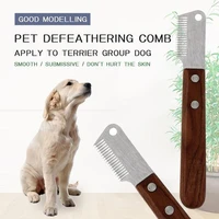 pet hair removal comb with wooden handle and hanging hole pet hair remover pluck excess undercoat accessories new