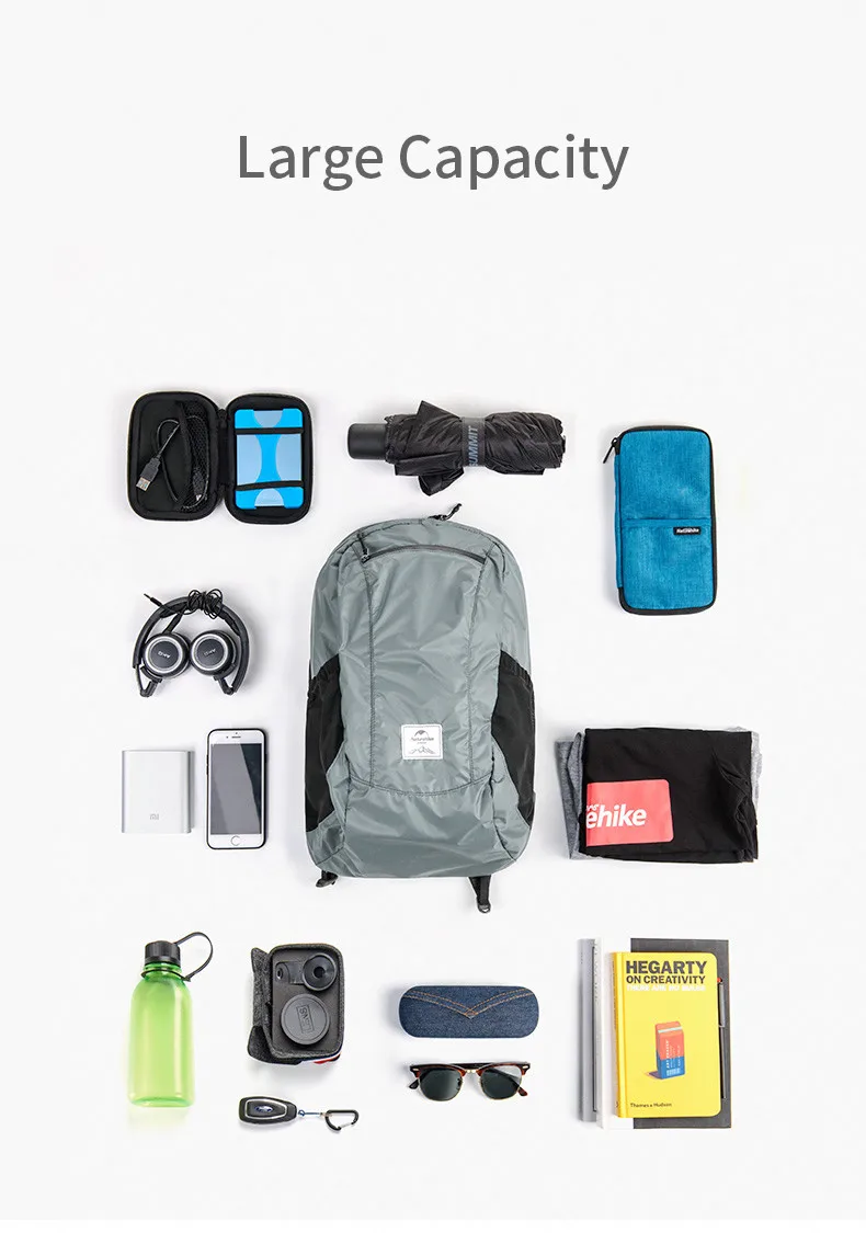 NatureHike 18L рюкзак складной Водонепроницаемый рюкзак Сверхлегкий унисекс лямки подняться дорожная лагерь школьная сумка