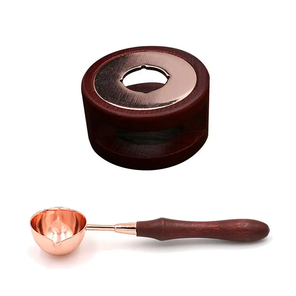 

1/2Pcs/Set Wax Seal Kit Candle Furnace Melting Wood And Metal Spoon For Wax Sealing Stamp Minimalist Stove DIY Crafts Tool