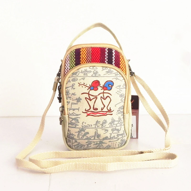 Милая Женская этническая сумка через плечо винтажный Плетеный Кошелек для монет