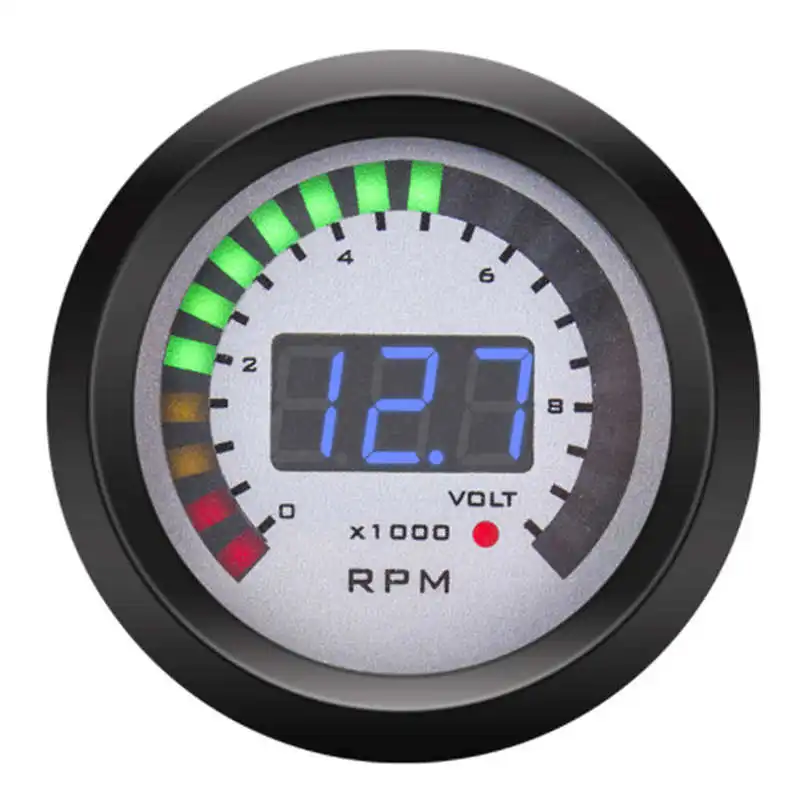 

Tacho Gauge Digital Tachometer 52mm/2in 0-9999 RPM Replacement for 12V 4/6/8 Cylinder Gasoline Vehicles