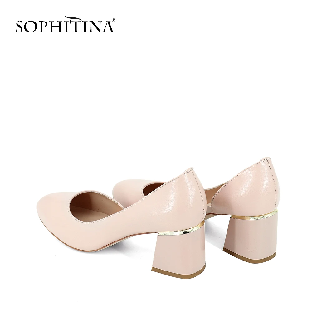 SOPHITINA/демисезонные туфли лодочки с круглым носком Женские удобные на квадратном