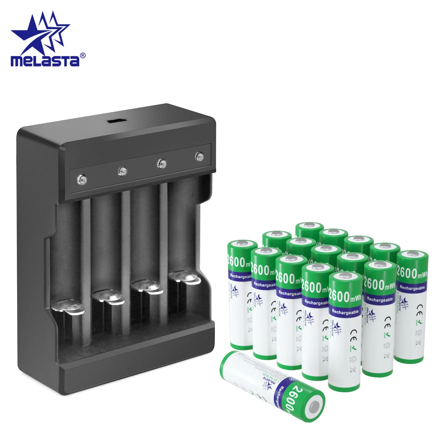 AA NIZN 1 65 V 2600mWh аккумуляторная батарея подарок USB зарядное устройство 2A Ni батарейки